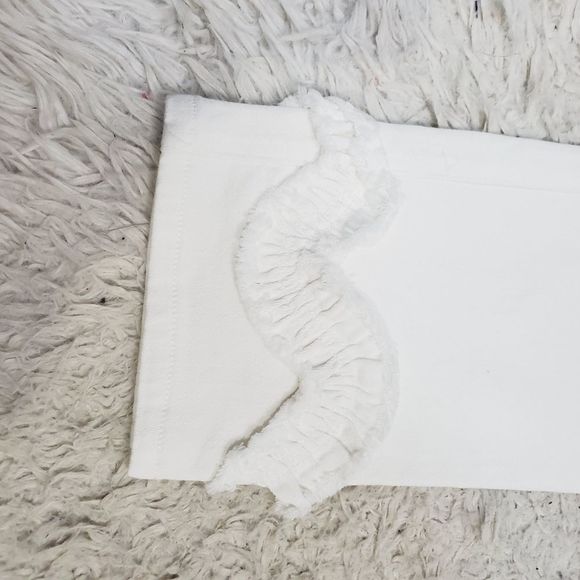 4x$25 The Fifth label white bone denim high waist jeans wave hem embroidered med - Picture 6 of 12